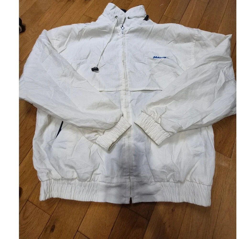 Vintage California Imperial Maytag Windbreaker Jacket White Mens Large USA Made
